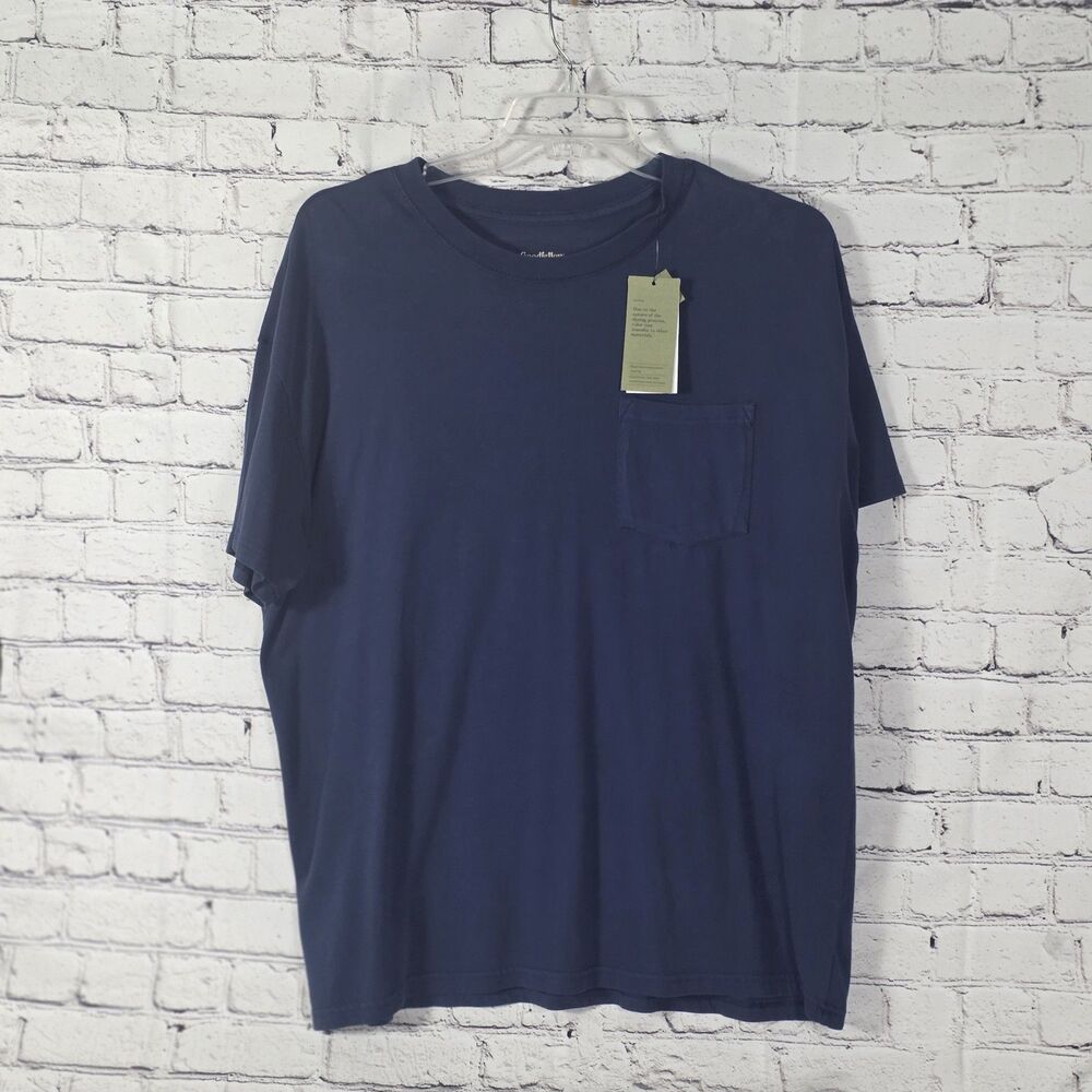 Goodfellow & Co Men's XL Blue Relaxed Fit Short Sleeve Pocket Shirt